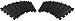 Set of 16 Black Beveled Side for Interlocking Waterproof Wonder Mats (Black, Side)