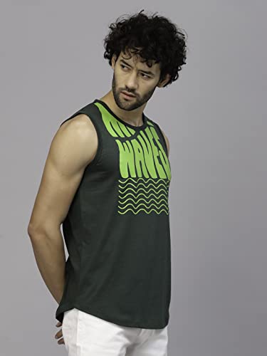Image of RIGO Stylish Cotton Printed Vest for Men | Round Neck, Slim Fit, Sleeveless T-shirt Vest for Man | Casual Innerwear Sando for Men & Boys - Perfect for Workouts Gym, Vacations, and Beaches
