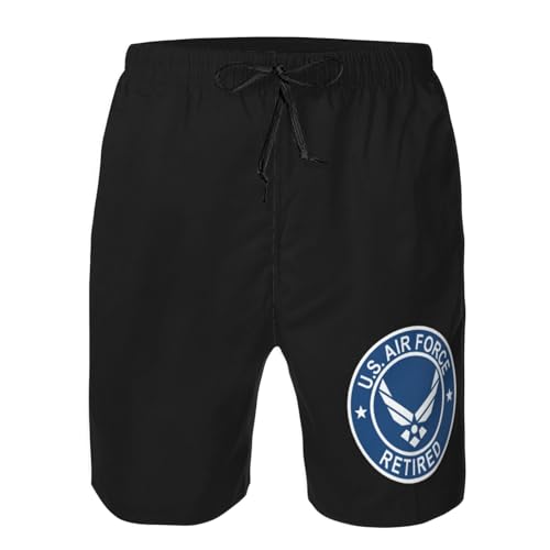 US Air Force Retired USAF Men's Swim Trunks Quick Dry Beach Shorts with Pockets Mesh Lining2