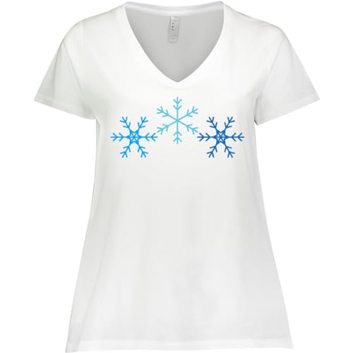 inktastic Snowflakes Winter Christmas Women's Plus Size V-Neck