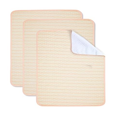 Bed Pads for Incontinence Washable Waterproof, 36" x 34" (Pack of 3) - Reusable Medium Bamboo Fiber Pee Pads for Adults, Women, Elderly, Pet, 4-Layer Underpads for Sofa, Couch, Furniture - KELISITING Cover