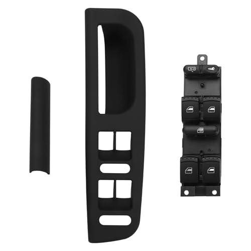 Interrupteur de lève-vitre électrique Eelantero gauche à 9 broches avec plaque noire pour Golf, Jetta, Bora MK4, Passat B5/B5.5 et Seat Leon Toledo...