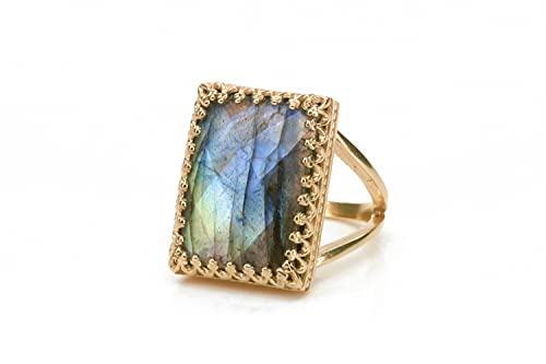 Bague en pierre de labradorite, le cadeau personnalisable idéal pour maman