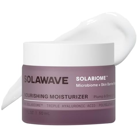 Solawave Nourishing Moisturizer with Solabiome, Hydrating for Face with Probiotics & Prebiotics, Triple Hyaluronic Acid, Polyglutamic Acid for All Skin Types (1.7 FL OZ) Cover