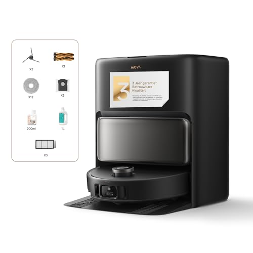 MOVA V50 Ultra Complete Robotstofzuiger en Dweil, Met Automatisch Ledigen Heeft een Zuigkracht Van...
