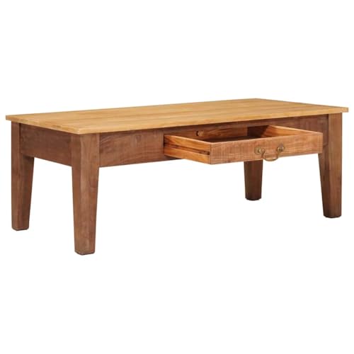 Table basse avec tiroir en bois de mangue pour ranger et organiser le salon - 5