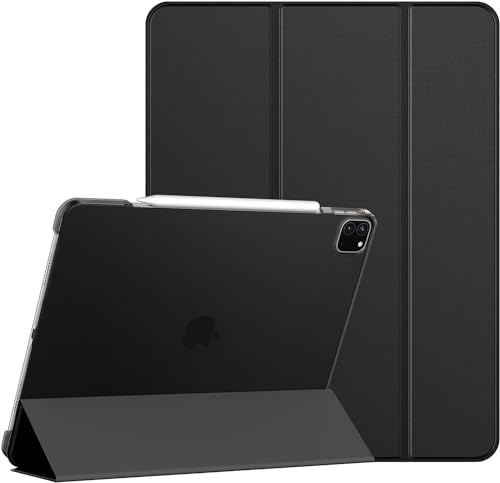 Selling United Case for iPad Pro 12.9-Inch (6th/5th Generation, 2022/2021 Model), Slim Stand Hard Back Shell Smart Cover with Auto Wake/Sleep (Black) (Black)