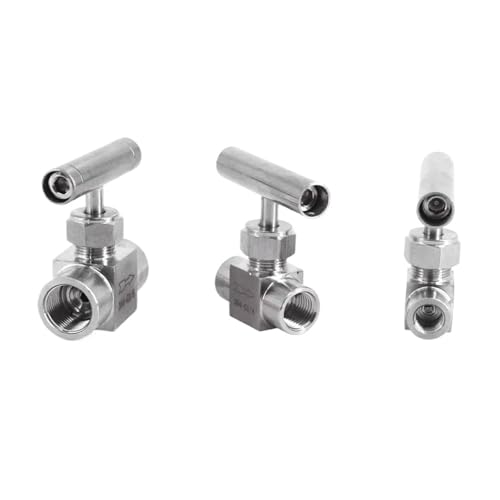 Válvula de aguja NPT macho a hembra en codo de acero inoxidable 304 para control de flujo 5