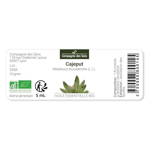 CAJEPUT (Melaleuca leucadendra) BIO - 10 ml - Hochwertiges ätherisches Öl - 100 % rein, natürlich, chemotypisiert & vollständig