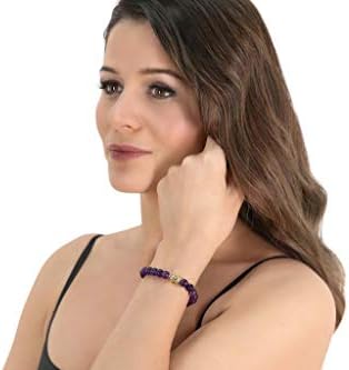 Believe London® Gemstone Bracelet Chakra Bracelet Anxiety Crystal Natural Stone Men Women Stress Relief Reiki Yoga Diffuser Semi Precious