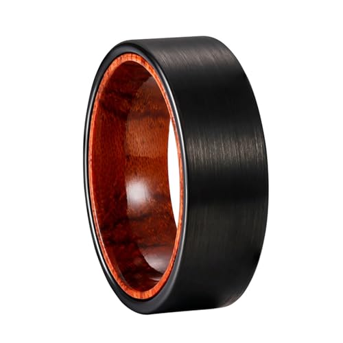 Bague mariage homme Tungstène noir 8MM style naturel au quotidien