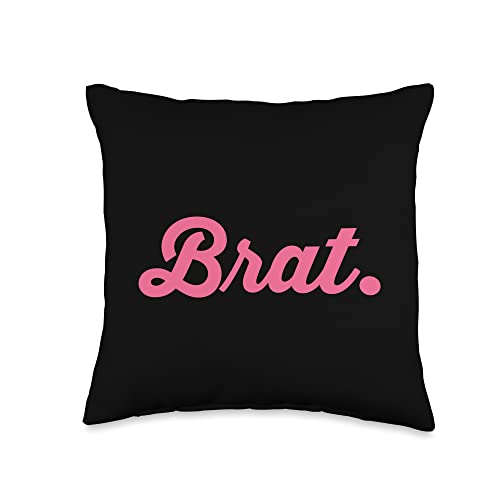 Brat. Pink BDSM Role Play Kink Gift Item Throw Pillow