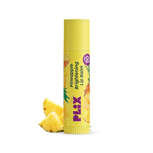 Image of PLIX - THE PLANT FIX Pineapple Brightening Lip Balm with SPF 50 | Kojic Acid & Vitamin C | SPF 50 PA ++ | Fades Pigmenation | Brightens Dark Lips | Sun Protection | Dermatogically Tested | 4g