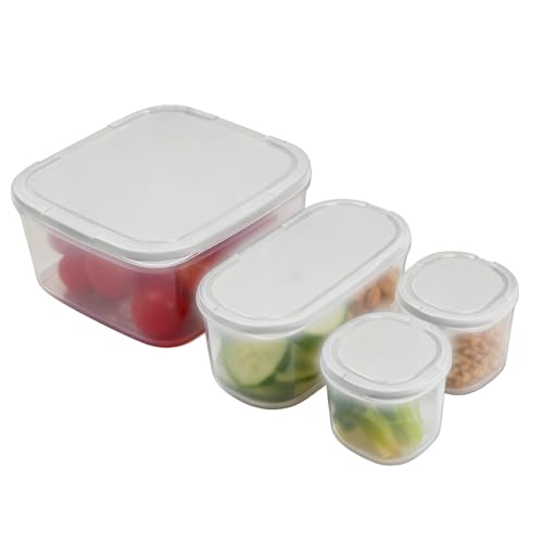 Spaxly 4-Piece Nesting Food Storage Containers with Lids, BPA-Free Stackable