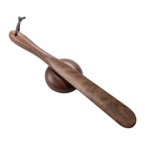 muso wood Shoe Horn 15" Long Handle for Seniors, Wooden Shoehorn for Men Women Kids Pregnancy, Walnut, 15" Cover