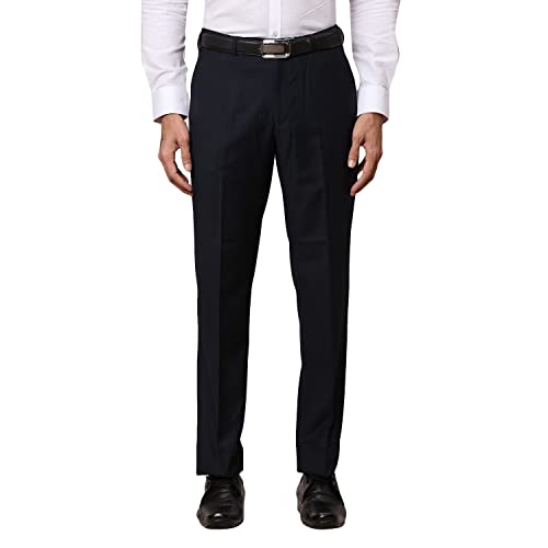 Image of Park Avenue Men's Terry Rayon Blend Solid Pattern Smart Fit Flat Front Formal Trouser