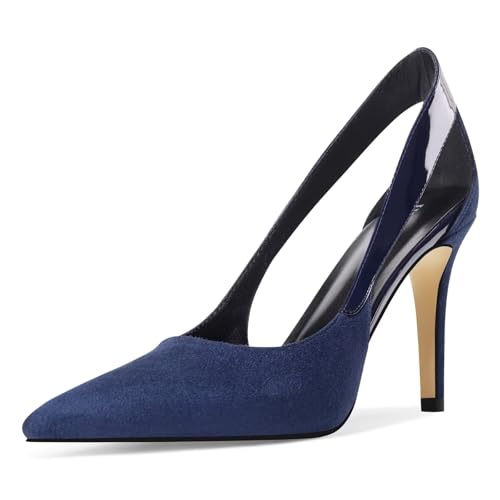 Women's Pumps Pointed Toe High Heels Closed Toe Comfortable Stiletto Suede Heels Dress Office Work Shoes for Women