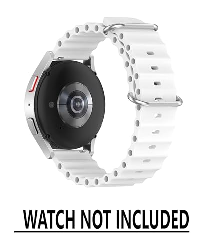 Image of 20mm Ocean Soft Silicone Strap For Fastrack Reflex Beat Plus, Amazfit GTS 2 Mini, Amazfit Bip,Bip U,Pro,Lite, Bip S, Amazfit GTS, 2,2e, Amazfit GTR-White