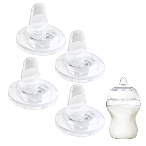 4Pcs Sippy Spouts Nipples Compatible with Natural Start Anti-Colic Bottles & C to Bottles, Soft Silicone Bottle Replacement Nipple Spout Nipples, BPA-Free, 6m+, Variable Flow