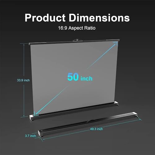 Pantalla portátil para proyector 50 pulg 4:3 con soporte miniatura 2