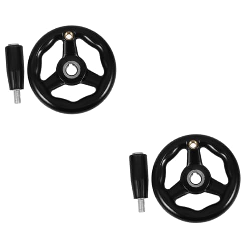 KICHOUSE 2pcs Machine Tool Rotary Handle Lathe Accessory Detachable Hand Wheel Milling Hand Wheel for Machine Tool Machine Hand Wheel Lathe Hand Wheel Three Spoke Hand Crank Black Bakelite