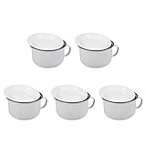 MAGICLULU 5St Instant-Nudelschüssel aus Emaille Emaille- Suppentassen aus Metall Ramenschalen Kaffeetasse aus Keramik Küchengeschirr kreative Ramenschale verdicken
