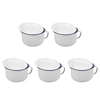 MAGICLULU 5St Instant-Nudelschüssel aus Emaille Emaille- Suppentassen aus Metall Ramenschalen Kaffeetasse aus Keramik Küchengeschirr kreative Ramenschale verdicken
