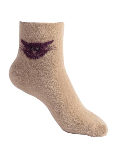Texlon Kids Faux Fur Nylon Microfibre Woolen Winter Ankle Socks – Warm, Soft, Cozy, Plush Texture, Stretch Fit, Multicolor Design, Pack of 5 (3-5 Years) - Image 4 thumbnail