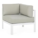Decor Space Sillón esquinero Marinel con estructura de aluminio, con cojines y asiento de textileno