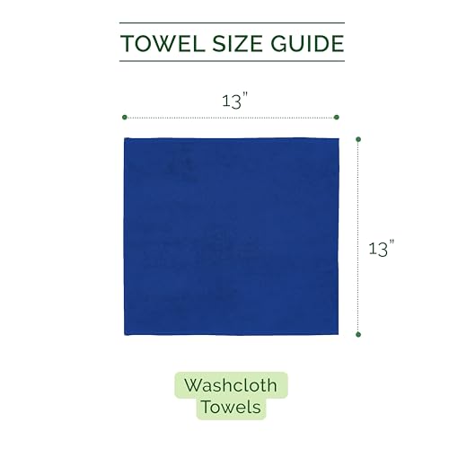 Image of Elegant Comfort 100% Turkish Cotton Corduroy Ribbed Luxury Washcloths 6 Pack Soft 13 x 13 Inch - Higly Absorbent, Durable, Quick Dry, Spa Premium Hotel Quality for Bathroom or Travel, Royal Blue