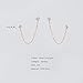 Simulated CZ Stud Chain Cuff S925 Sterling Silver Earrings for Women Double Piercing Holes Fashion Minimalist Climber Crawler Threader (Rose Gold-tone)