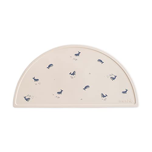 Image of mushie Silicone Placemat for Kids | BPA-Free Non-Slip Design (Whales)