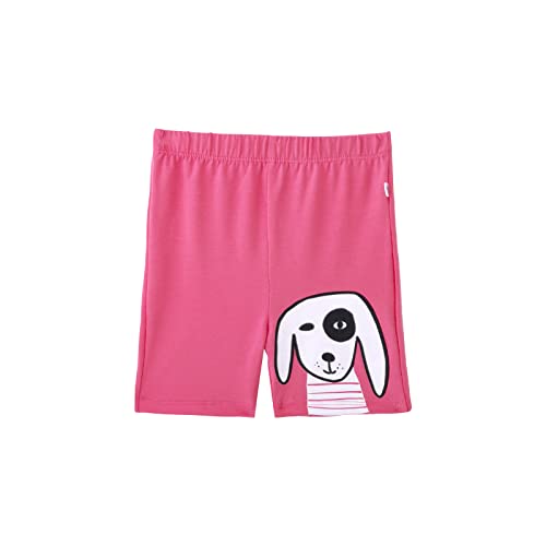 Image of YouGotPlanB Girl's Flower Face Purple & Blue Cycling Shorts | Slim fit | Cotton Blended | High Waist | Printed Above Knee Shorts | No-Mark Elastic | Breathable & Stretchy