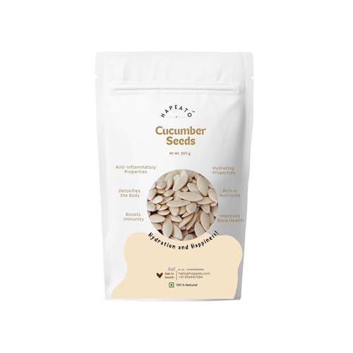 Image of Hapeato Cucumber Seeds - Natural & Nutritious Superfood for Daily Wellness Vegan, Gluten-Free & Healthy Snack 200g