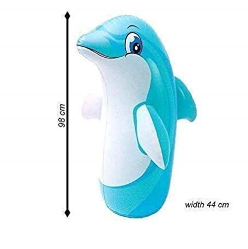 Image of Dolphin Hit Me Inflatable Toy for Water Filled Base BOP for Toddlers PVC Punching Bag for Kids(Multi Color)(1 PIS)