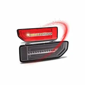 HAMAAN Jimny Car Tail LED Lights - Plug & Play with Brake, Turn, Running Dynamic Signal, and Reverse Light Functions (SMOKE, Pair) (RED)