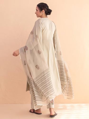 Image of ANNI Designer Women's Rayon Viscose Anarkali Solid Printed Kurta Pant with Dupatta Set|Ethnic Outfit for Daily, Office & Occasion Wear