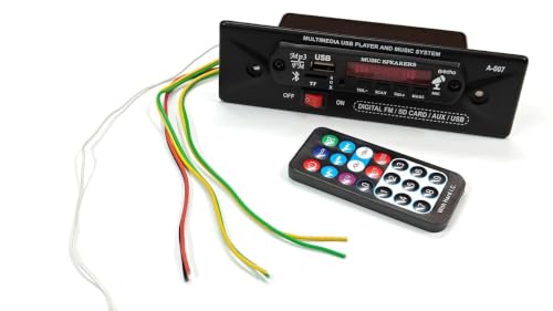 Image of Rashri 12V DC Bluetooth MP3 USB FM Music Player 6283 Single IC with in-Built Stereo Amplifier and Remote Control for E-Rickshaw, Bike, Car and Auto