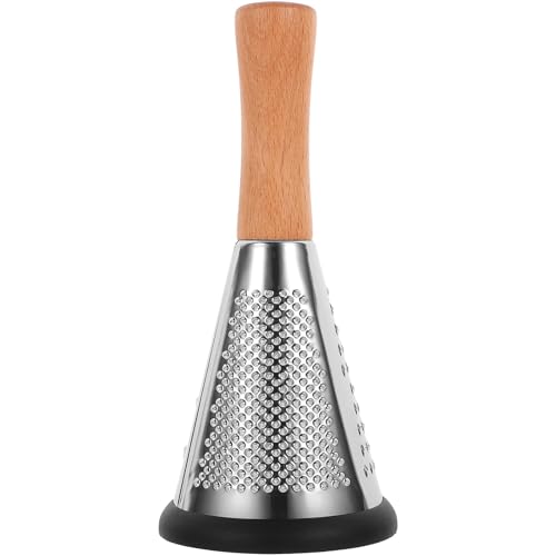 Rallador de queso multifuncional acero inoxidable con mango de madera miniatura 1