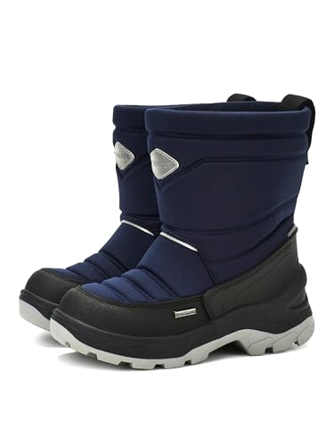 Size 10 US Waterproof Winter Reflective Snow Boots Slip Resistant (Toddler/Little Kid) Navy2