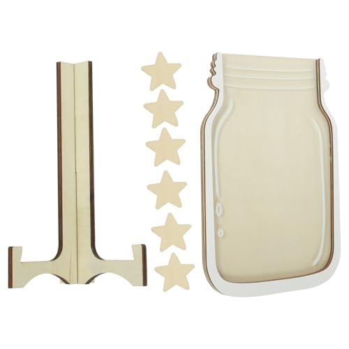 Baluue Pot de Récompense Bois pour Étoiles Bocal de Motivation DIY pour Tableau de Récompense Outil Éducatif pour Classe et Maison Décoration Pratique et Ludique