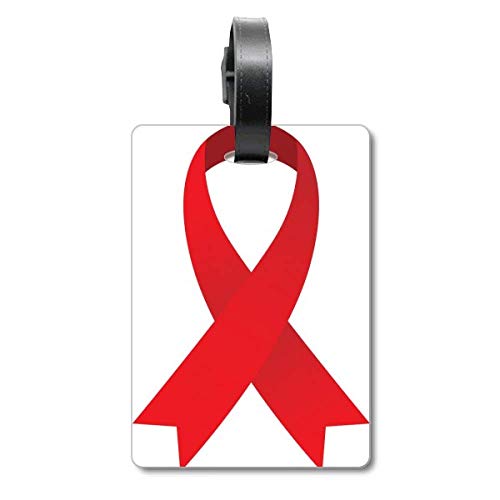 Étiquette d'identification pour valise Red Ribbon motif drapeau