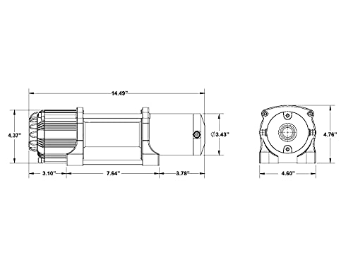 Superatv Black Ops 4500 Lb Winch With Winch Mounting Plate For 2019+ Polaris Rzr Xp 1000/2019+ Polaris Rzr Xp 4 1000 | Complete Winch Kit Ready For Install | Powder Coated Heavy Duty Steel Plating #TOP4