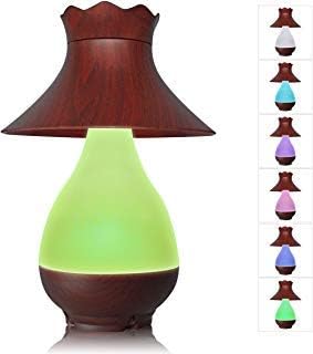 Ultrasonic Aroma Diffuser Humidifier, Essential Oil Diffuser, Cool Mist Humidifier with Smart Adjustable Mist Mode, Waterless Auto Shut-Off and 7-Color LED Changing Lights for Home Office Baby Beauty
