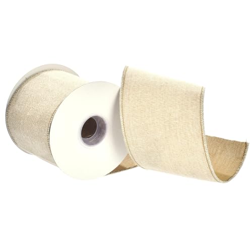 Vickerman 4" Gold Chambre/Metallic Double Fused Tissue Back Ribbon.