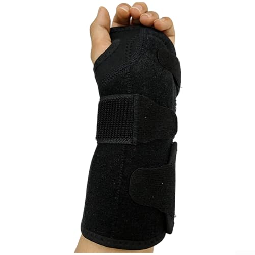 AugustknowU Muñeca estabilizadora con férula de aluminio y ajuste multipunto para un apoyo constante durante actividades dinámicas (negro izquierdo)