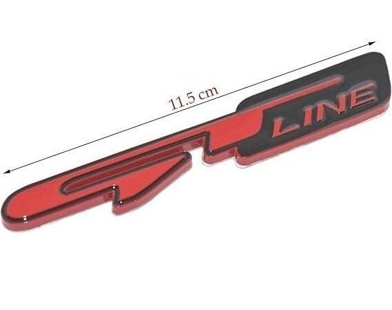 Image of Emblems for Car & Bike Metal Lo.go and Grill Me.tal Lo.go, Auto Accessories for Car Emblem 3D Badge Auto Racing Sport Sticker Grand Tourer Decal. (RED Black GT LINE Sticker)