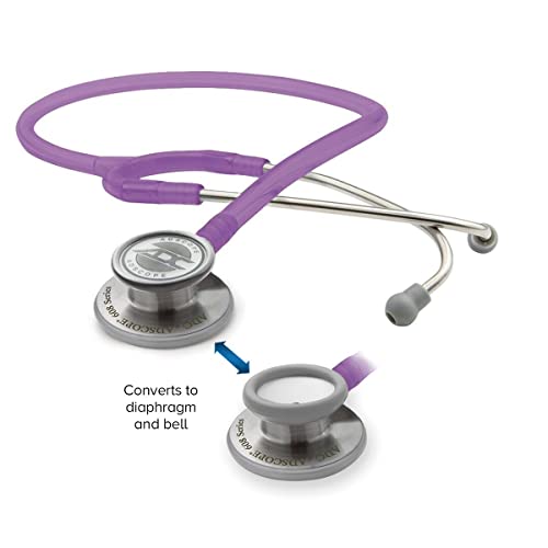 Image of ADC Adscope 608 Convertible Clinician Stethoscope with Tunable AFD Technology, For Adult and Pediatric Patients, 31 inch Length, Amethyst
