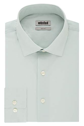 Image of Kenneth Cole REACTION Unlisted Men's Slim Fit Solid Cotton Spread Collar Full Sleeves Formal Dress Shirt