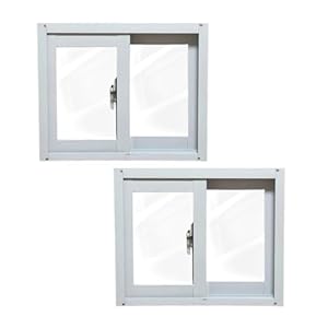 2 StüCk Aluminium-Kellerfenster, 40 cm X 80 cm, Schiebefenster FüR Badezimmer Mit Glasbaustein-Einsatz Und Schrauben, Geeignet FüR WohnhäUser, Schuppen Und Scheunen